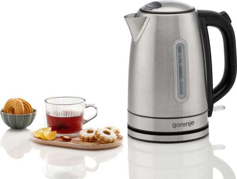 Електрочайник Gorenje 1.7л, Strix-контроль, метал, нерж (K17DS) 367782 фото