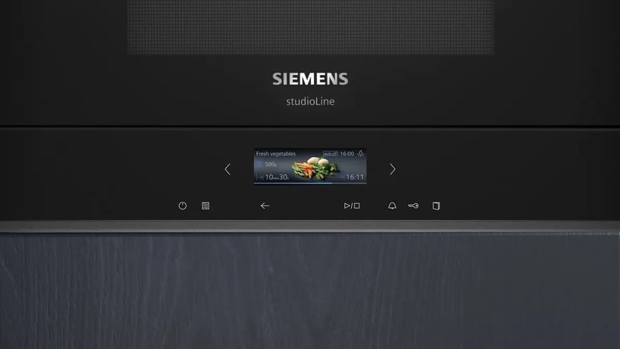 Мікрохвильова піч Siemens вбудована, 21л, електр. керув., 900Вт, гриль, дисплей, чорний (BE732L1B1) 373959 фото