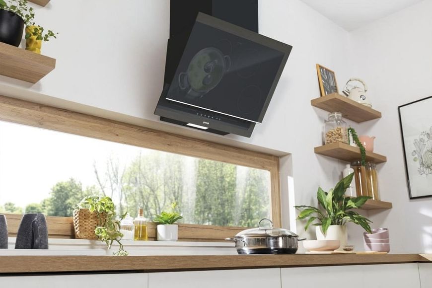 Витяжка Gorenje похила, 60см, 639м.куб/год, чорний (WHI649B21S) 374913 фото