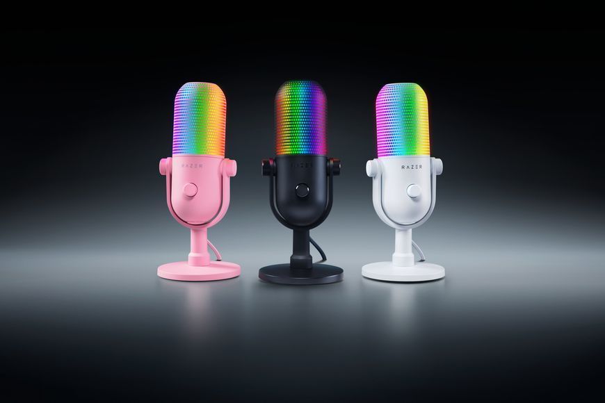 Мікрофон геймінговий Razer Seiren V3 Chroma, Uni, RGB, USB-A, 2м, білий (RZ19-05060200-R3M1) 375071 фото