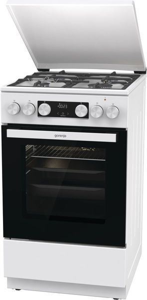 Плита Gorenje комбінована, 70л, 50x60см, IconLed, чавун, з кришкою, білий (GK5C42WF-B) 374100 фото