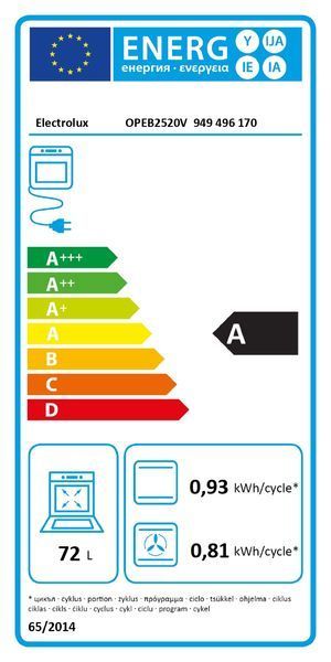 Духова шафа Electrolux електрична Rococo, 72л, A, конвекція, шампань (OPEB2520V) 369538 фото