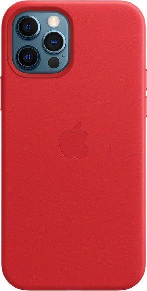 Чохол-накладка Apple iPhone 12/12 Pro Leather Case with MagSafe - (PRODUCT)RED (MHKD3) 175842 фото