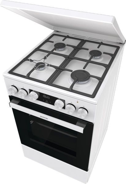 Плита Gorenje комбінована, 70л, 50x60см, IconLed, чавун, з кришкою, білий (GK5C42WF-B) 374100 фото