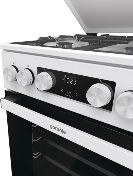 Плита Gorenje комбінована, 70л, 50x60см, IconLed, чавун, з кришкою, білий (GK5C42WF-B) 374100 фото