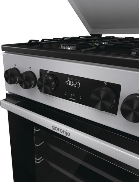 Плита Gorenje комбінована, 70л, 50x60см, дисплей, IconLed, емальовані, нерж (GK5C43SH) 374272 фото