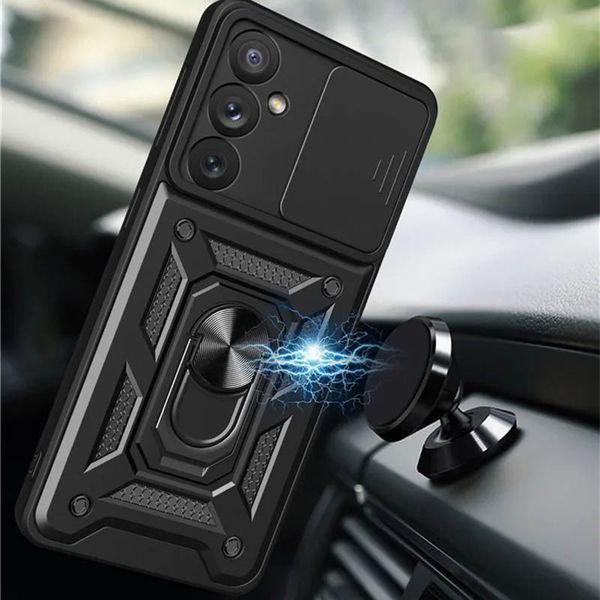 Ударостійкий чохол Camshield Serge Ring для Samsung Galaxy S24 FE Чорний 329361 фото