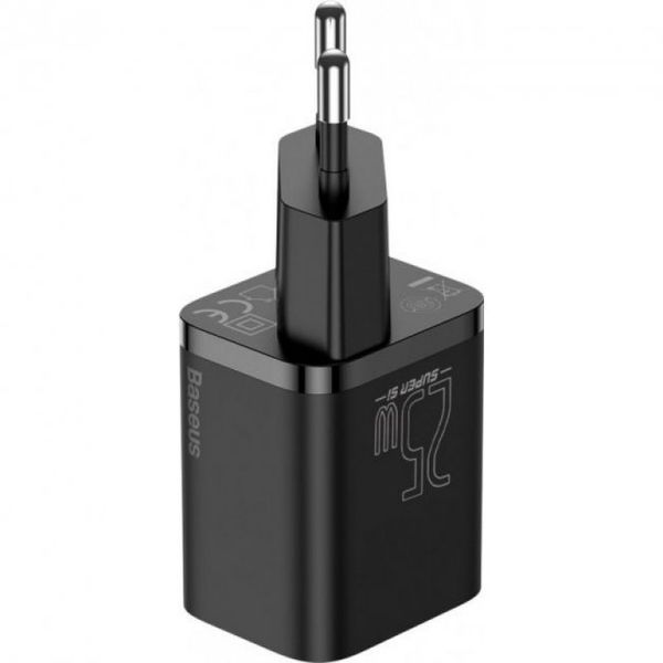 Зарядний Пристрій Baseus 1Type-C Super Si 25W + Cable Type-C to Type-C 1m (TZCCSUP-L01) Чорний 224590 фото