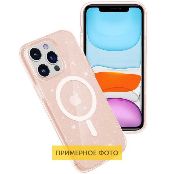 Чохол TPU Galaxy Sparkle (MagFit) для Apple iPhone 16 Plus (6.7") Gold+Glitter 317024 фото