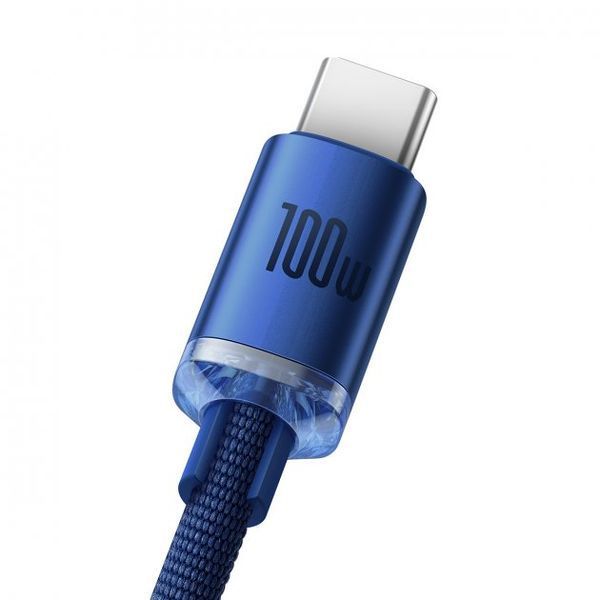 Кабель Baseus Crystal Shine Series Fast Charging Data USB кабель USB To Type-C 100W 1.2m (CAJY000403) Blue 260556 фото
