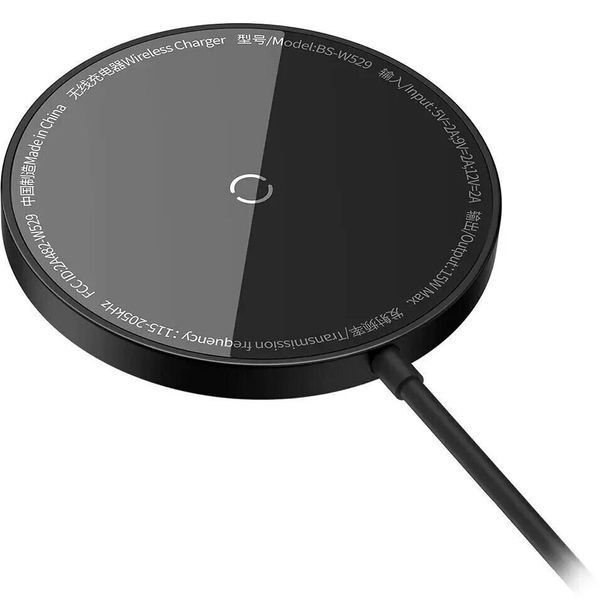 Бездротовий Зарядний пристрій Baseus Simple Mini3 Magnetic Wireless Charger 15W CCJJ040001 black 275387 фото