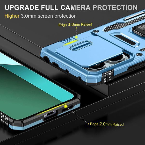 Ударостійкий чохол Camshield Army Ring для Xiaomi Poco X6 Pro Блакитний / Light Blue 315929 фото