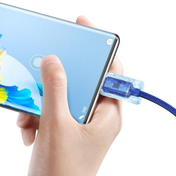 Кабель Baseus Crystal Shine Series Fast Charging Data USB кабель USB To Type-C 100W 1.2m (CAJY000403) Blue 260556 фото