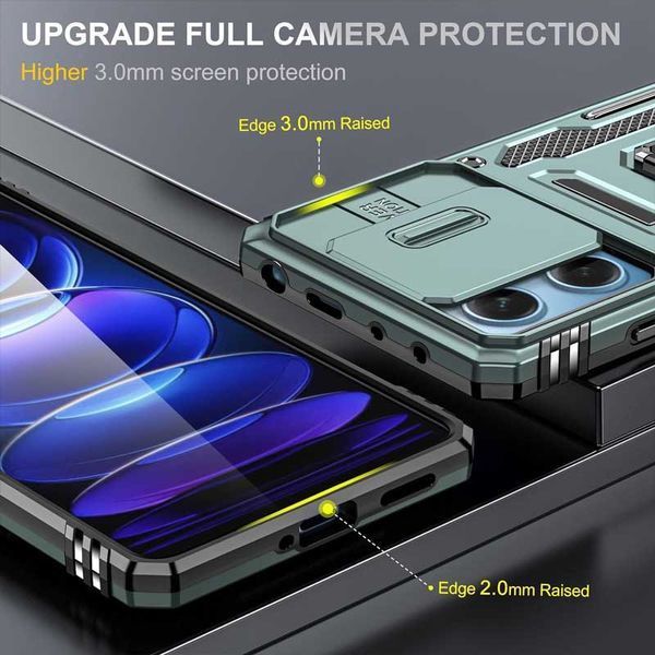 Ударостійкий чохол Camshield Army Ring для Xiaomi Redmi 12 / Poco M6 Pro 5G Зелений / Light Green 283609 фото