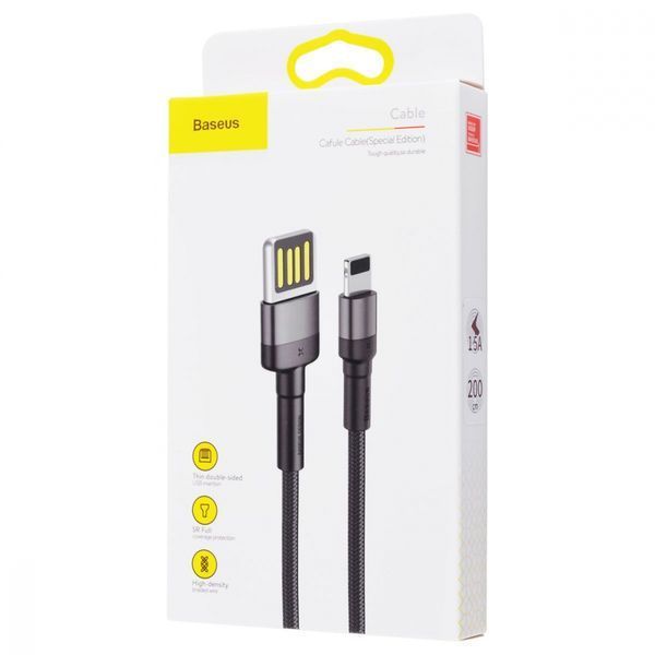 Кабель Baseus Cafule Lightning 1.5A 2м (CALKLF-HG1) GreyBlack 252309 фото