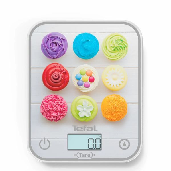 Ваги Tefal кухонні Optiss Cake Pops, 5кг, AAAx2 в комплекті, скло, різнокольорові (BC50D4V0) 366432 фото