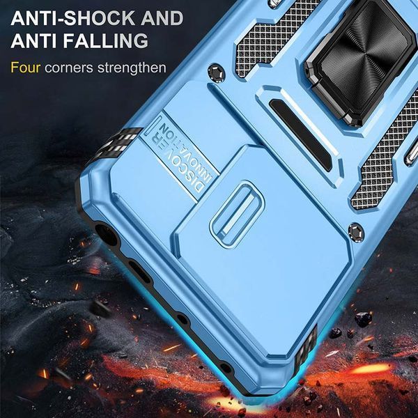 Ударостійкий чохол Camshield Army Ring для Xiaomi Poco X6 Pro Блакитний / Light Blue 315929 фото