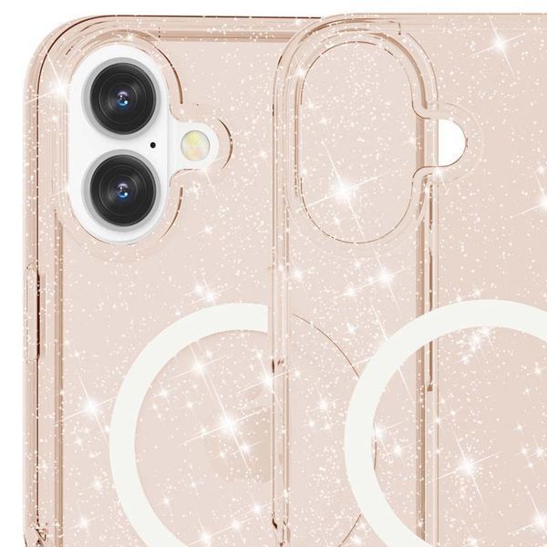 Чохол TPU Galaxy Sparkle (MagFit) для Apple iPhone 16 Plus (6.7") Gold+Glitter 317024 фото