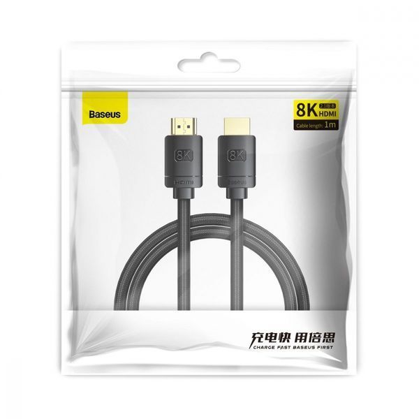 Кабель Baseus High Definition HDMI 8K to HDMI 8K (1m) (CAKGQ-J01) black 396929 фото