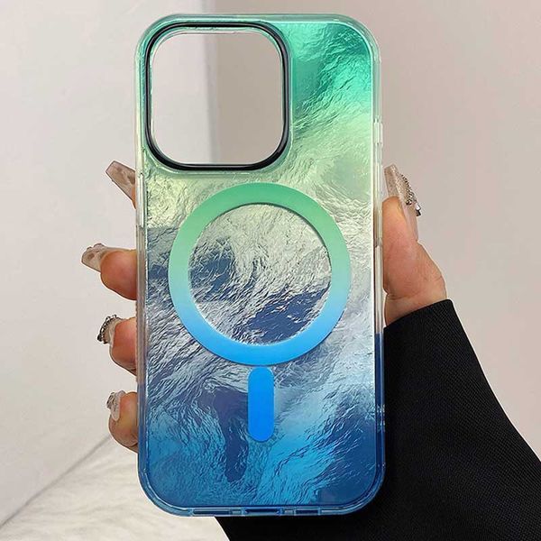Чохол TPU Shiny Mountain (MagFit) для Apple iPhone 14 / 13 (6.1") Green / Blue 354418 фото