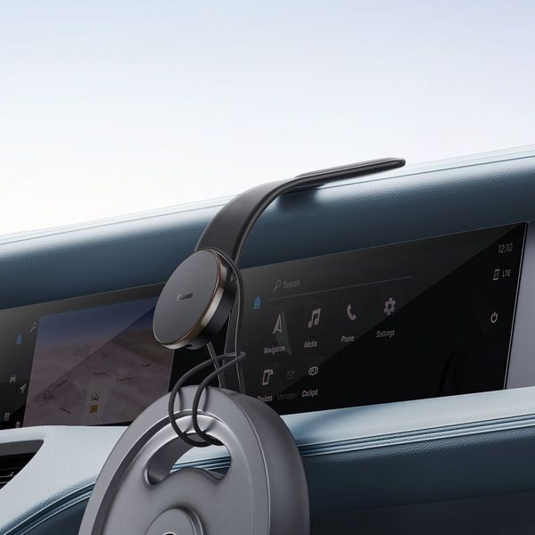 Автомобільний тримач З бездротовою зарядкою Baseus C02 Pro Series Magnetic (C40156000111-00) Black 286641 фото