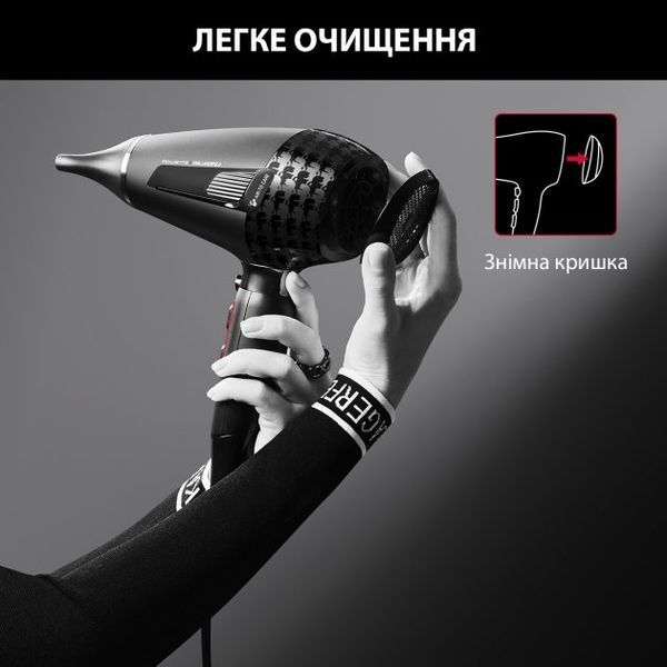Фен Rowenta x Karl Lagerfeld K/Pro Stylist, 2200Вт, 3 режими, іоніз-я, дифузор, 2 концентратора, хол. обдув, чорний (CV888LF0) 367635 фото