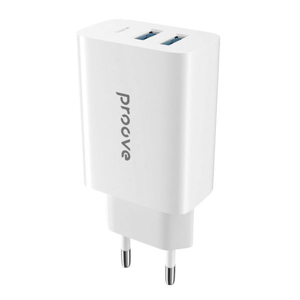 Зарядний Пристрій Proove Rapid 30W (2 USB + Type-C) (WCRP30210002) White 287197 фото