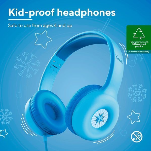 Навушники Trust Nouna Headphones mini-jack, Mic, Синій 363338 фото