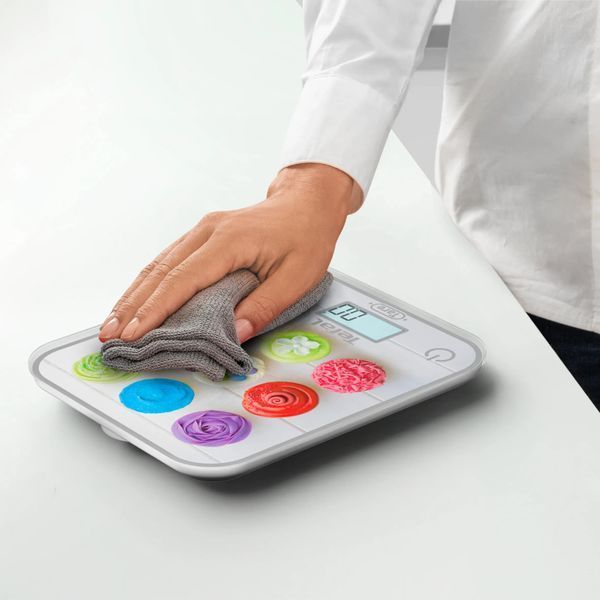 Ваги Tefal кухонні Optiss Cake Pops, 5кг, AAAx2 в комплекті, скло, різнокольорові (BC50D4V0) 366432 фото