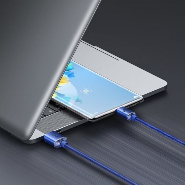 Кабель Baseus Crystal Shine Series Fast Charging Data USB кабель USB To Type-C 100W 1.2m (CAJY000403) Blue 260556 фото