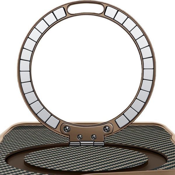 TPU+PC чохол Metal Buttons with MagSafe Carbon Ring для Apple iPhone 16 Pro (6.3") Золотий 347140 фото