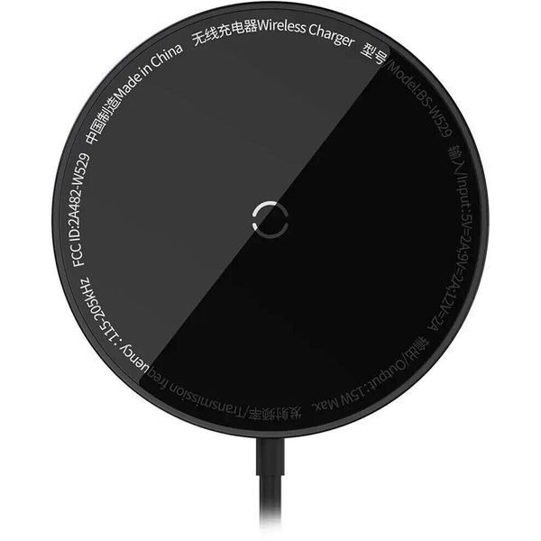 Бездротовий Зарядний пристрій Baseus Simple Mini3 Magnetic Wireless Charger 15W CCJJ040001 black 275387 фото