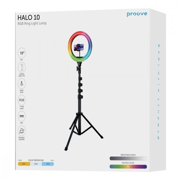 Кільцева світлодіодна RGB лампа Proove Halo (10inch) (PLRL10100401) White 338890 фото