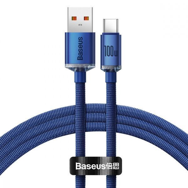 Кабель Baseus Crystal Shine Series Fast Charging Data USB кабель USB To Type-C 100W 1.2m (CAJY000403) Blue 260556 фото