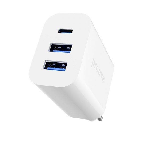 Зарядний Пристрій Proove Rapid 30W (2 USB + Type-C) (WCRP30210002) White 287197 фото