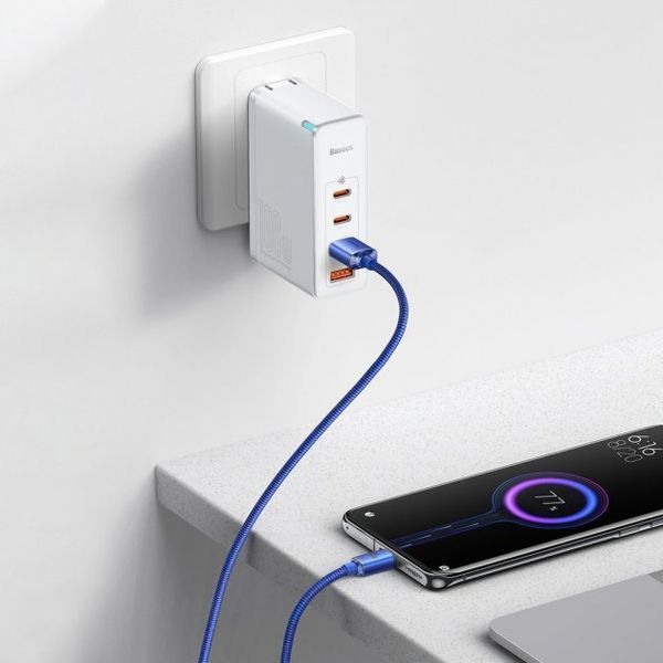 Кабель Baseus Crystal Shine Series Fast Charging Data USB кабель USB To Type-C 100W 1.2m (CAJY000403) Blue 260556 фото