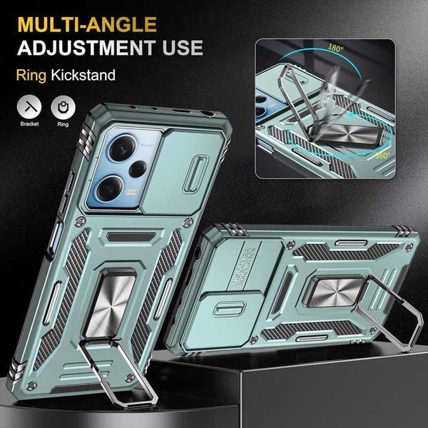 Ударостійкий чохол Camshield Army Ring для Xiaomi Redmi 12 / Poco M6 Pro 5G Зелений / Light Green 283609 фото