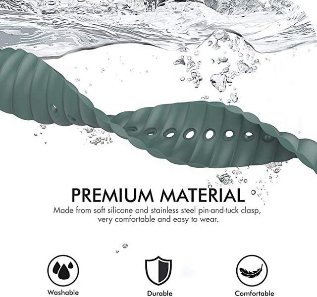 AhaStyle Premium Rugged Silicone Band for Apple Watch 42/44/45 mm Green 264656 фото
