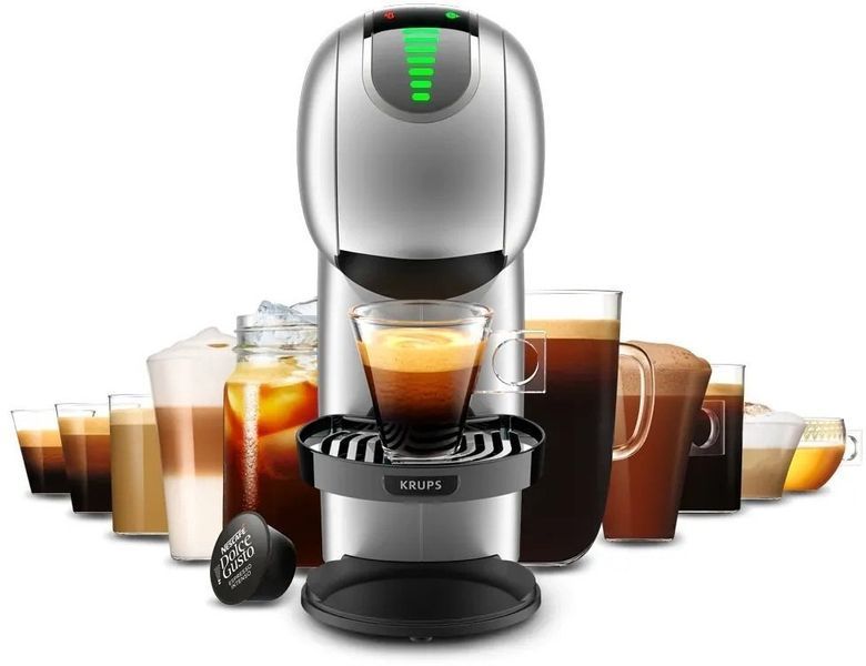 Кавоварка Krups капсульна Dolce Gusto Genio S Touch, 0.8л, капсули, сенcорне керування, сріблястий (KP440E10) 373172 фото