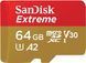 Карта пам'яті SanDisk microSD 64GB C10 UHS-I U3 R170/W80MB/s Extreme V30 + SD (SDSQXAH-064G-GN6MA) 375039 фото 1