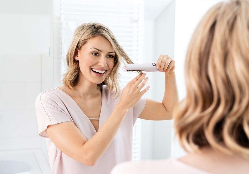 Випрямляч Beurer, безпровідний, mini-USB, 25Вт, темп.режимів-3, >200С, заряд на 20хв, кераміка, турмалін, рожевий (HS_20) 373136 фото