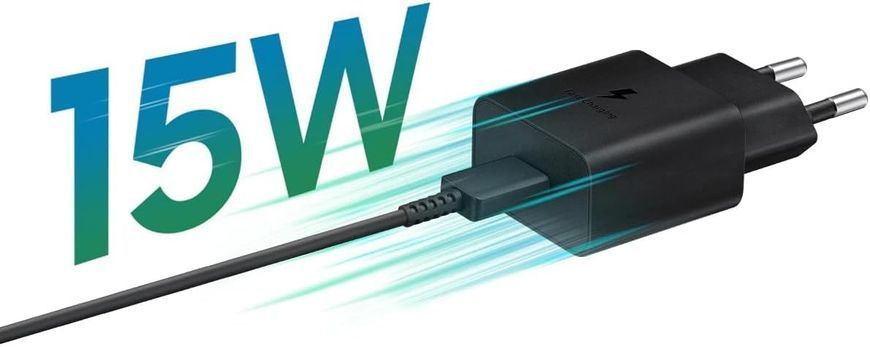 Зарядний Пристрій Samsung 15W USB-С, кабель USB-C > USB-C, 1м, чорний (EP-T1510XBEGEU) 369604 фото