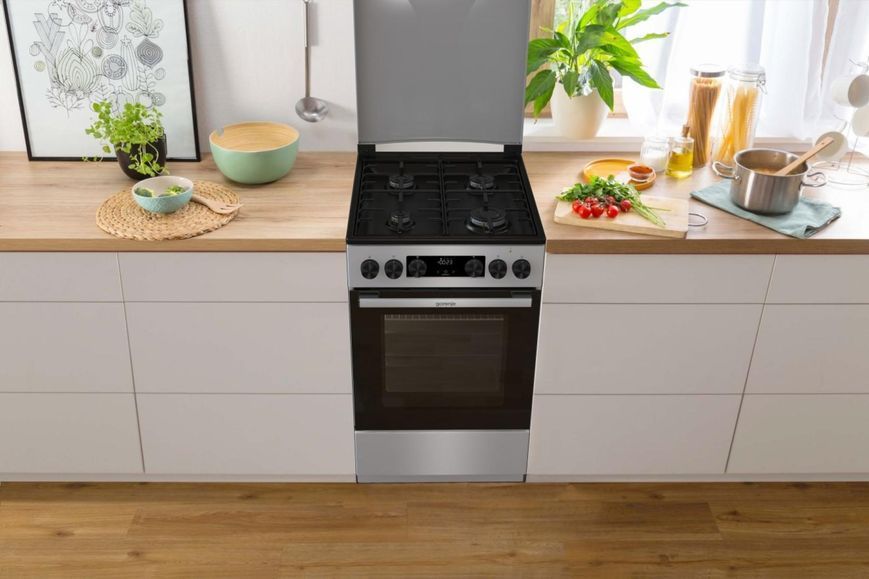 Плита Gorenje комбінована, 70л, 50x60см, дисплей, IconLed, емальовані, нерж (GK5C43SH) 374272 фото