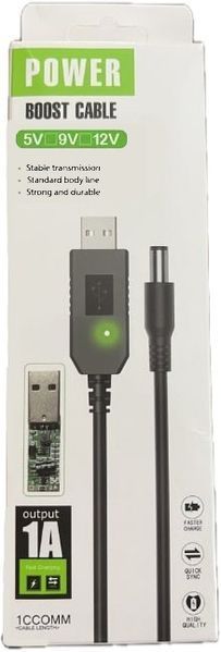 Кабель Power Boost cable USB-DC 5.5x2.1 9V 1 м чорний 324973 фото
