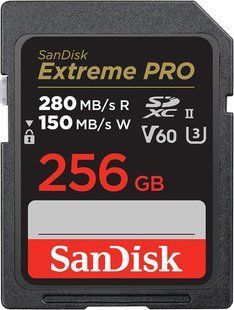 Карта пам'яті SanDisk SD 256GB C10 UHS-II U3 R280/W150MB/s Extreme Pro V60 (SDSDXEP-256G-GN4IN) 374860 фото