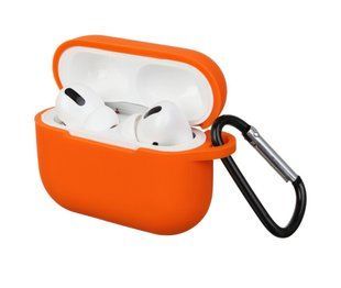 Чохол для навушників Silicon Case Airpods Pro карабин Orange 215205 фото