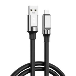 кабель XO NB251 Liquid Silicone Rubber USB-A to Micro - 6A - 1m (Чорний) 388716 фото