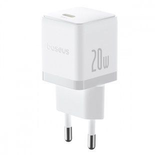 Зарядний Пристрій Baseus 20W Palm Fast Charger Type-C (With Cable Type-C to Type-C 60W 1m) (P10111602113-01) White 347073 фото