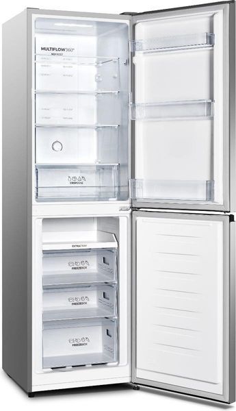 Холодильник з нижн. мороз. камерою Gorenje, 182х55х55см, 2 двері, 171(80)л, А+, NoFrost Plus, Зона св-ті, Сірий (NRK418ECS4) 374506 фото