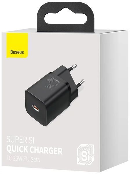 Зарядний Пристрій Baseus Super Si Quick Charger 1C 25W (CCSP020101) Black 253858 фото